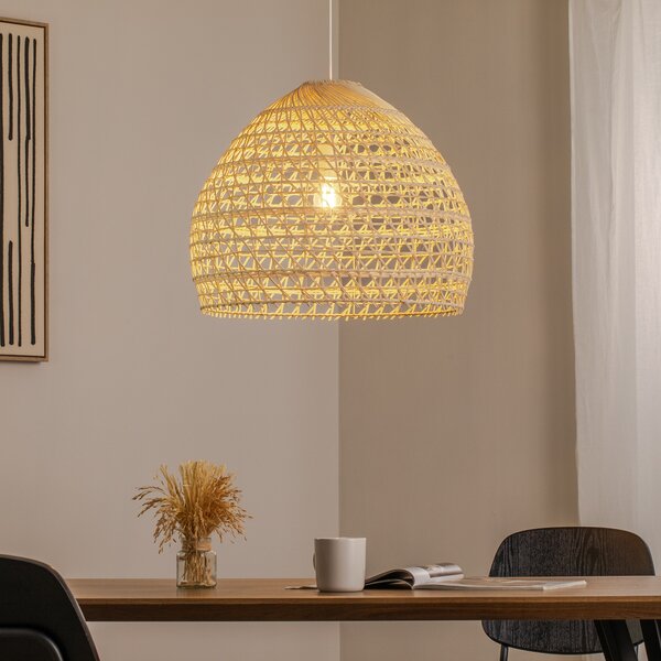 Nowodvorski Lighting Κρεμαστό φωτιστικό BOHO, Ø 60 cm, φυσικό καφέ, ρατάν, E27, ρυθμιζόμενος, Ξύλου, Σαλόνι / τραπεζαρία, Ξύλο