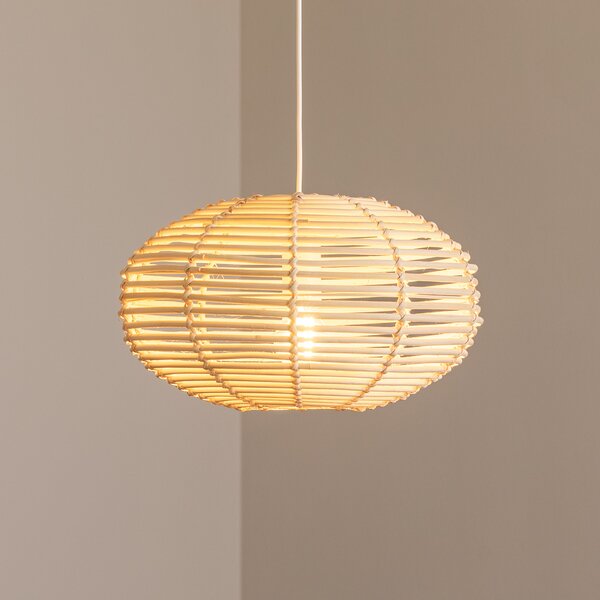 Nowodvorski Lighting Κρεμαστό φωτιστικό RATTAN, Ø 40 cm, φυσικό καφέ, ρατάν, E27, ρυθμιζόμενος, Ξύλου, Σαλόνι / τραπεζαρία, Ξύλο