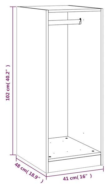 Ντουλάπα Καπνιστή Δρυς 48x41x102 εκ. από Επεξεργασμένο Ξύλο - Καφέ