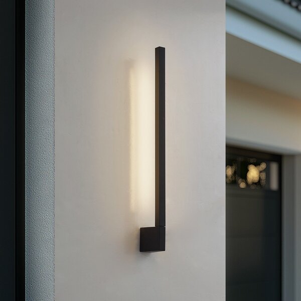 Lindby LED απλίκα Neano, 60cm, μαύρο, μέταλλο, IP54, Μαύρο, Αλουμίνιο, σύγχρονο