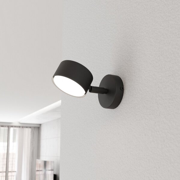 EMIBIG LIGHTING Επιτοίχιος θερμαντικός σώμα Sora, προβολή 15 cm, μέταλλο, ρυθμιζόμενος, Μαύρο, Σαλόνι / τραπεζαρία, Μέταλλο, σύγχρονο