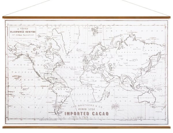 Διακοσμητικός Πίνακας World Map Atmosphera με διαστάσεις 110x2x74cm