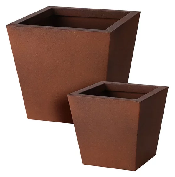 Σετ Μεταλλικά Κασπώ με διαστάσεις 20x20x18.7cm και 15.3x15.3x14.2cm - 2 τεμάχια - Rusty
