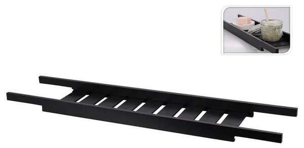 Ράφι Bathroom Solutions για τη μπανιέρα, με διαστάσεις 68x15x3.5cm - Ξύλο Μπαμπού - Απόχρωση Μαύρου