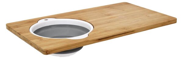 Ξύλινη επιφάνεια κοπής Cook Concept με σουρωτήρι, από Ξύλο Bamboo, 49.5x28x1.5cm