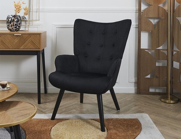 Πολυθρόνα Giulia Home Deco Factory με κοτλέ ύφασμα και διαστάσεις 68x75x96cm