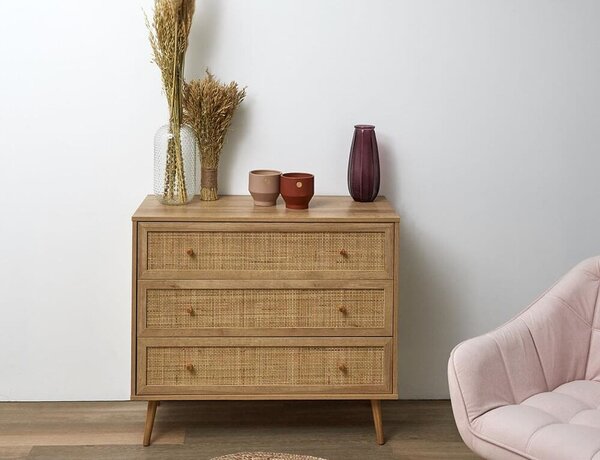Έπιπλο Εισόδου Bali Home Deco Factory με 3 συρτάρια και διαστάσεις 90x39x79cm