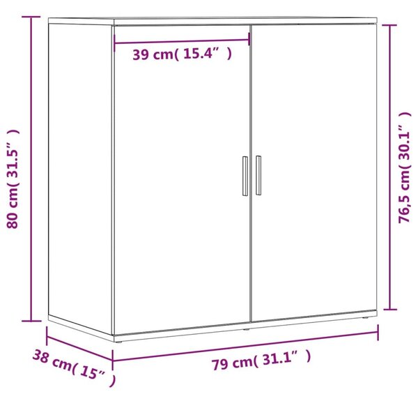 Βοηθητικά Ντουλάπια 2 Τεμ. Καφέ Δρυς 79x38x80εκ. Επεξ. Ξύλο - Καφέ