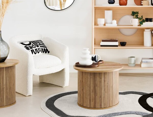 Τραπεζάκι Βοηθητικό Colva Atmosphera με διαστάσεις 60x60x45cm - MDF - Απόχρωση Ξύλου