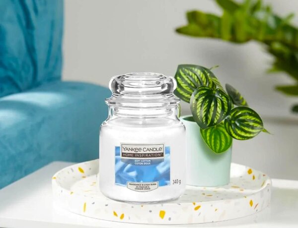 Αρωματικό Κερί Yankee Candle με διάρκεια καύσης έως 60 ώρες και άρωμα Soft Cotton