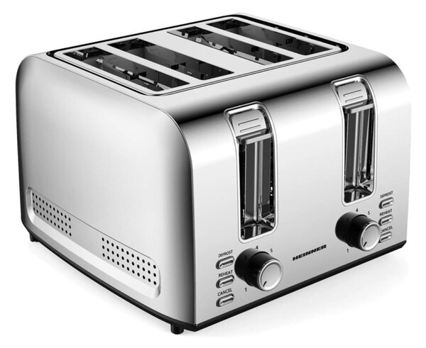 Φρυγανιέρα Heinner HTP-4S1500SS με ισχύ 1500W και χωρητικότητα 4 φέτες ψωμιού