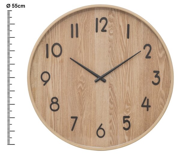 Ρολόι τοίχου Ivana Atmosphera Αναλογικό, με διάμετρο 55cm - Απόχρωση Ξύλου