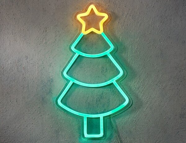 Διακοσμητικό Φωτιστικό Neon X-Mas Tree Luca Lighting με Dimmer και διαστάσεις 36x1.5x20cm - USB