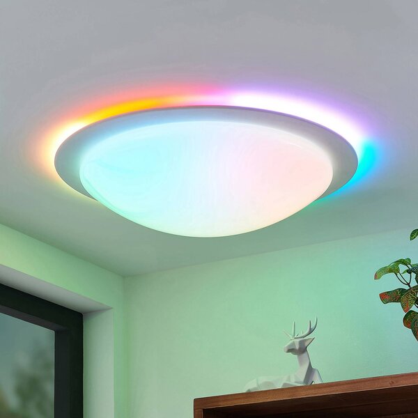 Lindby Aurela LED φωτιστικό οροφής CCT RGB Ø 58,5 cm