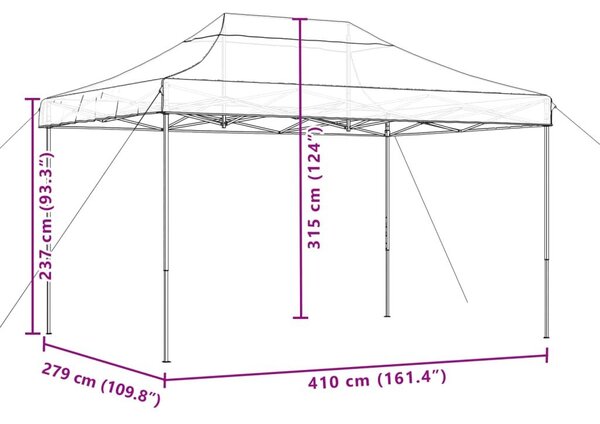 Τέντα Εκδηλώσεων Πτυσσόμενη Pop-Up Τερακότα 410x279x315 εκ. - Πορτοκαλί