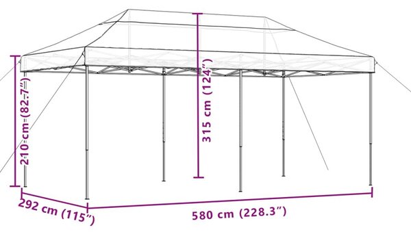 Τέντα Εκδηλώσεων Πτυσσόμενη Pop-Up Taupe 580x292x315 εκ. - Μπεζ-Γκρι