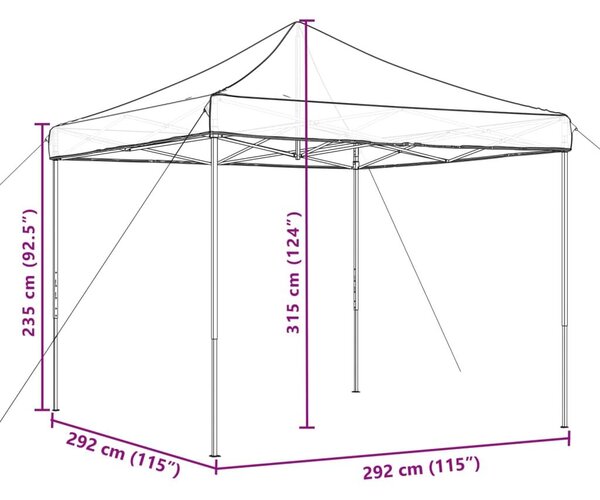 Τέντα Εκδηλώσεων Πτυσσόμενη Pop-Up Τερακότα 292x292x315 εκ. - Πορτοκαλί