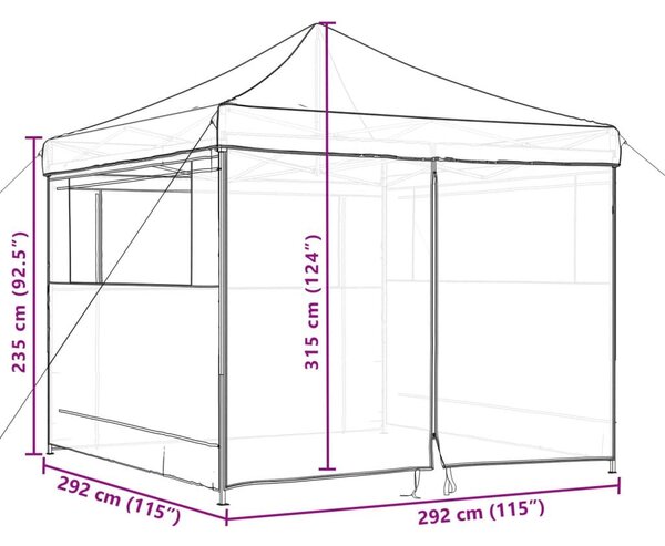 Τέντα Εκδηλώσεων με 4 Τοιχώματα Πτυσσόμενη Pop-Up Μπεζ - Μπεζ