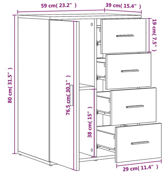 Βοηθητικό Ντουλάπι 2τεμ. Λευκός 59 x 39 x 80 εκ. Επεξεργ. Ξύλο - Λευκό