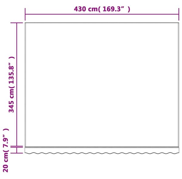 Τεντόπανο Ανταλλακτικό Ριγέ Πολύχρωμο 4,5x3,5 μ. - Πολύχρωμο