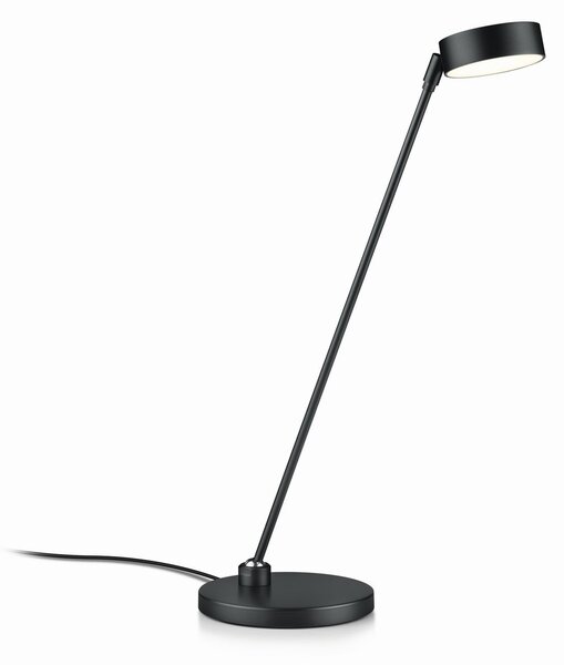 Knapstein Επιτραπέζια λάμπα LED Yori, μαύρο ματ, ύψος 50 εκ., χειρισμός με χειρονομίες, ρυθμιζόμενος, Μαύρο, Σαλόνι / τραπεζαρία, Αλουμίνιο, σύγχρονο