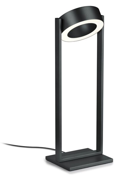 Knapstein Επιτραπέζια λάμπα LED Wega, μαύρο ματ, ύψος 45 εκ., χειρισμός με χειρονομίες, ρυθμιζόμενος, Μαύρο, Σαλόνι / τραπεζαρία, Αλουμίνιο, σύγχρονο