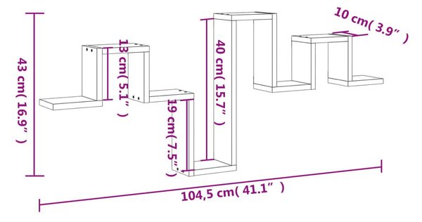 Ράφι Τοίχου Λευκό 104,5x10x43 εκ. από Επεξεργασμένο Ξύλο - Λευκό