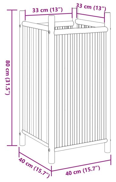 Ζαρντινιέρα 40x40x80 εκ. από Μπαμπού - Καφέ