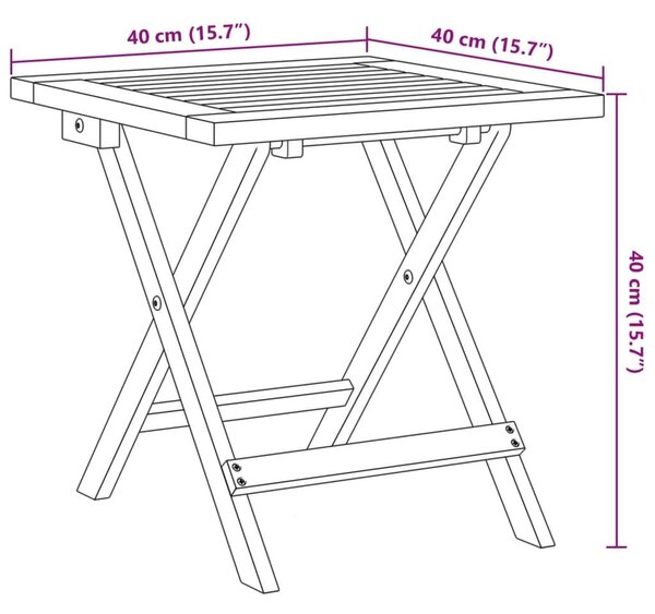 Βοηθητικό Τραπέζι Κήπου 40x40x40 εκ. από Μασίφ Ξύλο Ακακίας - Καφέ