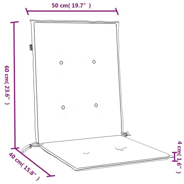 Μαξιλάρια Καρέκλας με Πλάτη 4 τεμ. Κρεμ 120x50x4εκ. Ύφασμα - Κρεμ