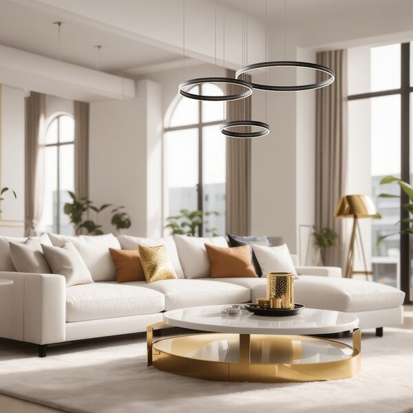 Milagro Lighting LED κρεμαστή λάμπα Gravity, 3-φωτεινή, μέταλλο, μαύρο, 4.000 K, Μαύρο, Σαλόνι / τραπεζαρία, Μέταλλο, σύγχρονο