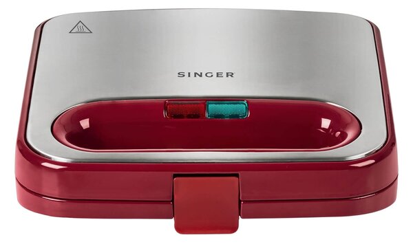 Τοστιέρα - Σαντουιτσιέρα 2 σε 1 Singer SM-7511 με ισχύ 750W και χωρητικότητα 2 τοστ - Scarlet Rose