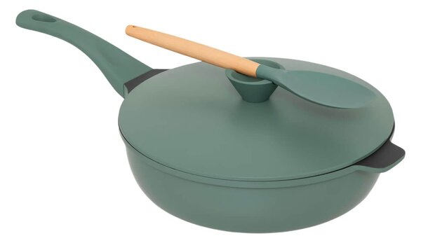 Τηγάνι sauté 5five με φριτέζα, σπάτουλα και διάμετρο 28cm - Olive Green