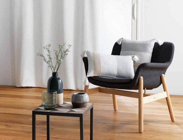 Διακοσμητικό Μαξιλάρι Iliade Douceur d'intérieur με κρόσσια και διαστάσεις 60x60cm - Grey