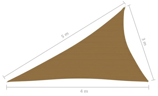 Πανί Σκίασης Taupe 3 x 4 x 5 μ. από HDPE 160 γρ./μ² - Μπεζ-Γκρι