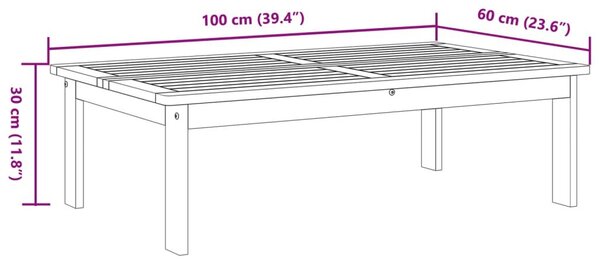 Τραπέζι Κήπου 100 x 60 x 30 εκ. από Μασίφ Ξύλο Ακακίας - Καφέ