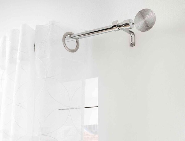 Μονό Κουρτινόξυλο Rollis Douceur d'intérieur με διάμετρο 19mm και επέκταση 120 - 210cm - Chrome