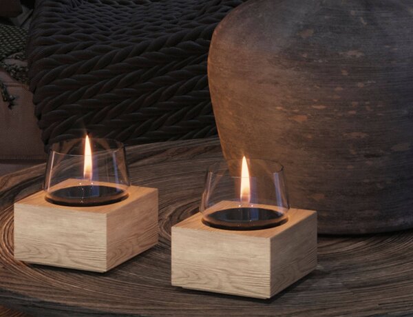 Επιτραπέζια Εστία Φωτιάς Poppy 14 Tenderflame με διάρκεια καύσης 9 - 10 ώρες, χωρητικότητα δεξαμενής 300ml και διαστάσεις 14x14x14.3cm - Natural