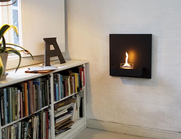 Επιτοίχιο Tζάκι Square 90 Tenderflame με διάρκεια καύσης 4 - 5 ώρες, χωρητικότητα δεξαμενής 500ml και διαστάσεις 45x23x45cm - Black