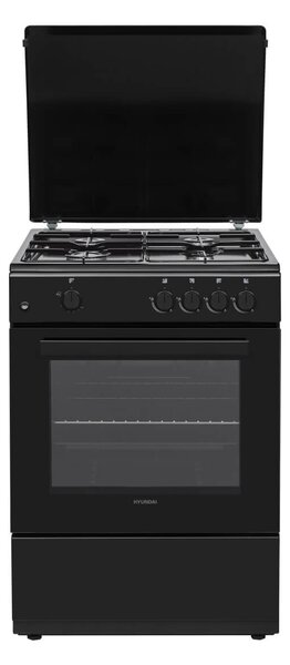 Κουζίνα Hyundai HCGC25V-72604G/BL με φούρνο και εστίες αερίου, χωρητικότητα φούρνου 75L, 5 διαφορετικές εντάσεις φωτιάς και ενεργειακή κλάση Α