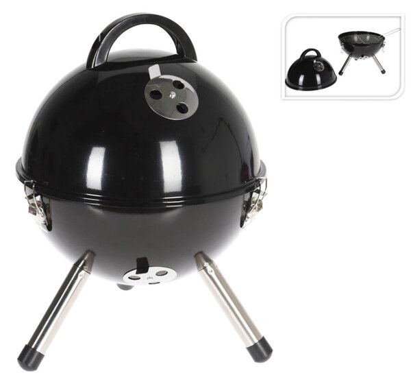 Ψησταριά κάρβουνου BBQ με καπάκι, σχάρα και διάμετρο ψησίματος 31cm