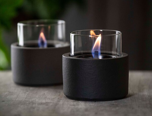 Επιτραπέζια Εστία Φωτιάς Lotus 12 Tenderflame με διάρκεια καύσης 9 - 10 ώρες, χωρητικότητα δεξαμενής 300ml και διαστάσεις 13x17.5cm - Black