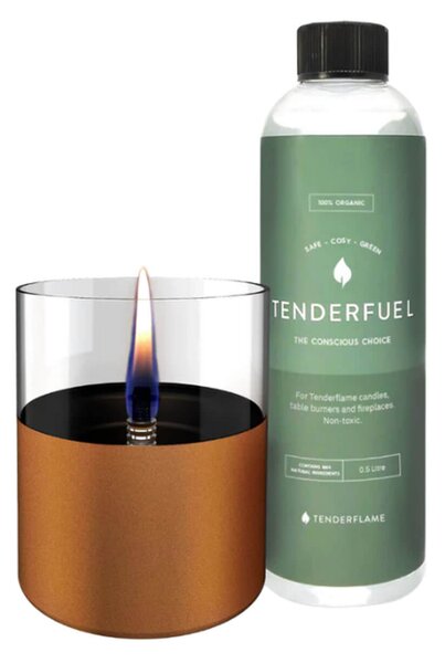 Σετ Gift Pack Επιτραπέζια εστία φωτιάς Lilly 10 & Tenderfuel 0.5lt Τenderflame με διάρκεια καύσης 9 - 10 ώρες, χωρητικότητα δεξαμενής 300ml και διαστά
