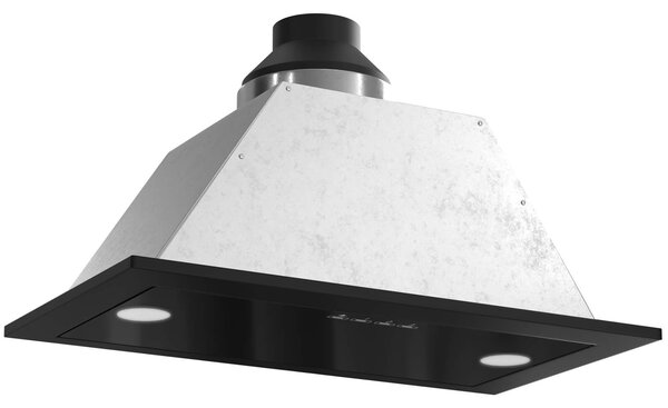 Απορροφητήρας Hyundai HHD25-GD5261BL με πλάτος 52cm και απορροφητική ισχύ 1000 m³/h - Silver Frame & Black Glass