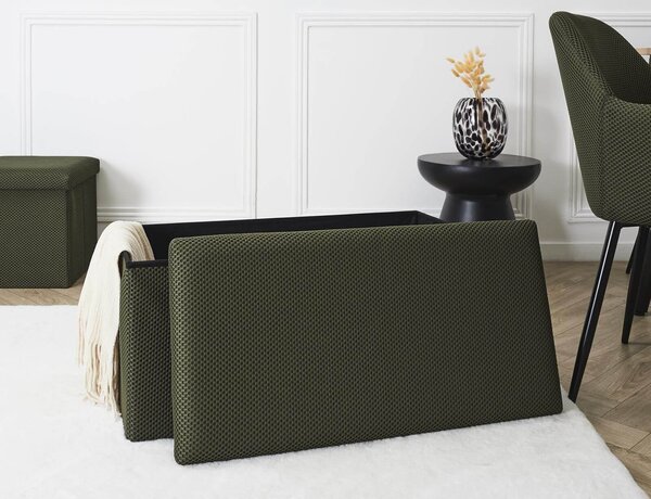 Ταμπουρέ Atom Home Deco Factory με αποθηκευτικό χώρο και διαστάσεις 76x38x38cm - Khaki