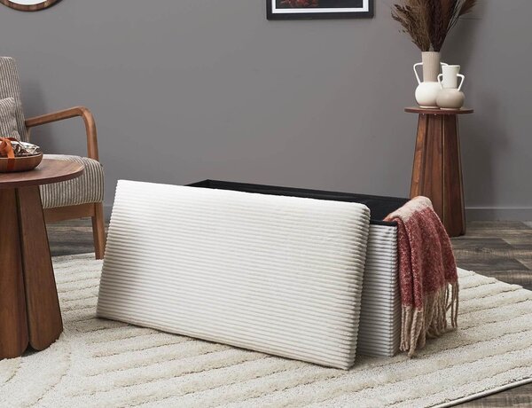 Ταμπουρέ Scott Home Deco Factory με αποθηκευτικό χώρο και διαστάσεις 76x38x38cm - Beige
