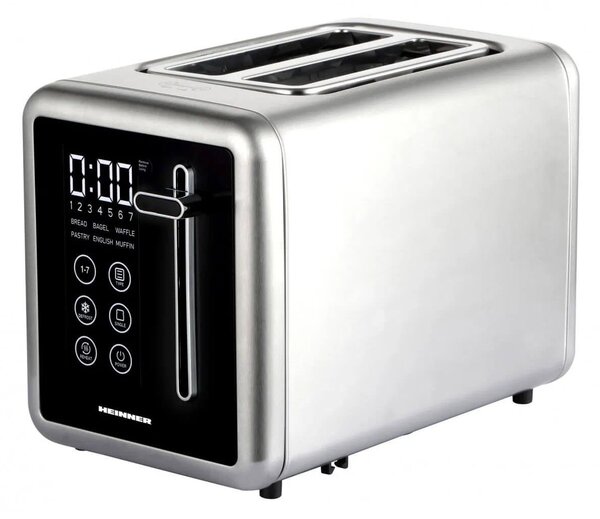 Φρυγανιέρα Heinner HTP-DD900BKSS με λειτουργία ξεπαγώματος, ισχύ 900W και χωρητικότητα 2 φέτες ψωμιού - Inox
