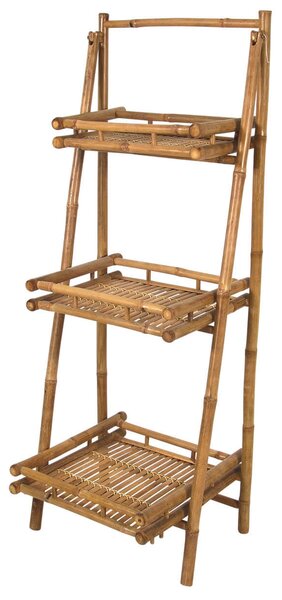 Ραφιέρα Lesli Living από Ξύλο Bamboo, με διαστάσεις 56x50x145cm - Απόχρωση Ξύλου