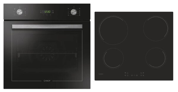Σετ Εντοιχιζόμενος Φούρνος Candy PCT25CBCH64CC με χωρητικότητα 70L και ενεργειακή κλάση Α+ και Αυτόνομες κεραμικές εστίες Candy με 4 ζώνες μαγειρέματο