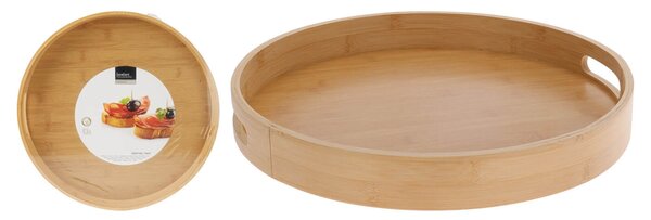 Δίσκος σερβιρίσματος Excellent Houseware από Ξύλο Bamboo, με λαβές και διαστάσεις 40x5cm